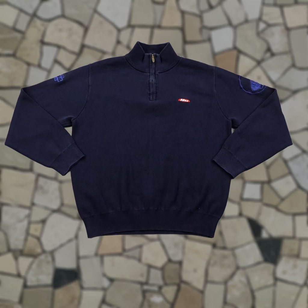 Honda VINTAGE Honda Culture Sweater Mens Large Blue 1/4 Zip Patrick Calello Tokyo Knit Size US L / EU 52-54 / 3 - 1 Thumbnail