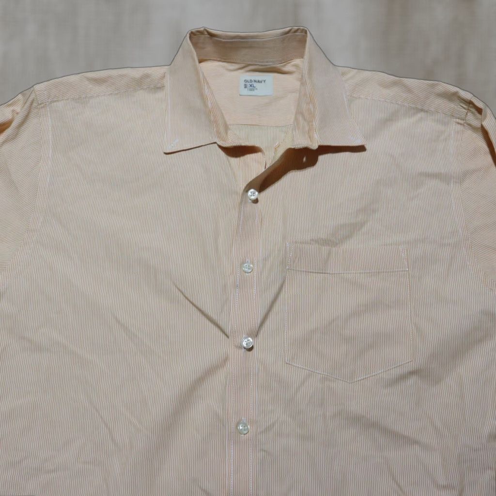 Old Navy VINTAGE Old Navy Orange Striped Button-Up Shirt Men's XL Long Sleeve Casual Classic Size US XL / EU 56 / 4 - 1 Thumbnail