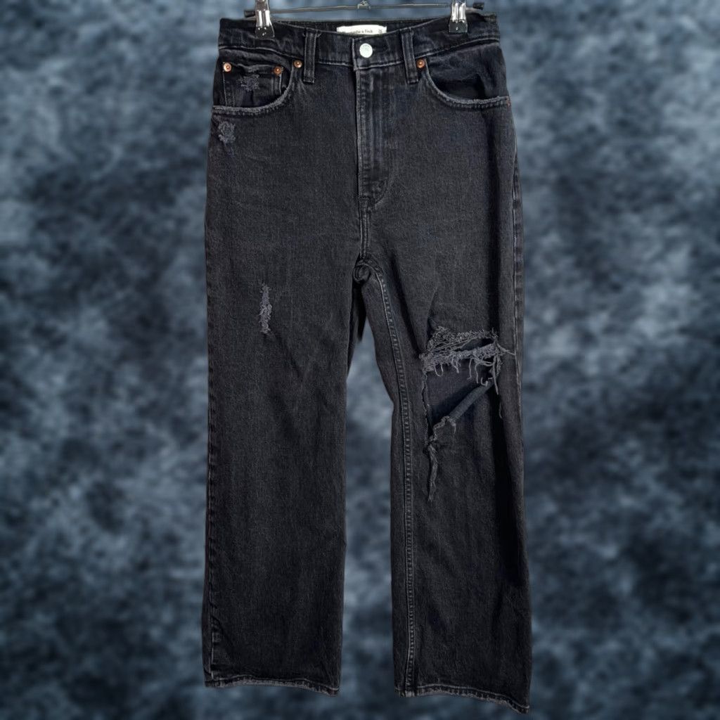 Abercrombie & Fitch VINTAGE Abercrombie & Fitch Jeans Womens 26 High Rise Denim 90s Straight Black Size 26 Womens Jeans 90s Denim Straight Black Womens Size 26" / US 2 / IT 38 - 1 Thumbnail