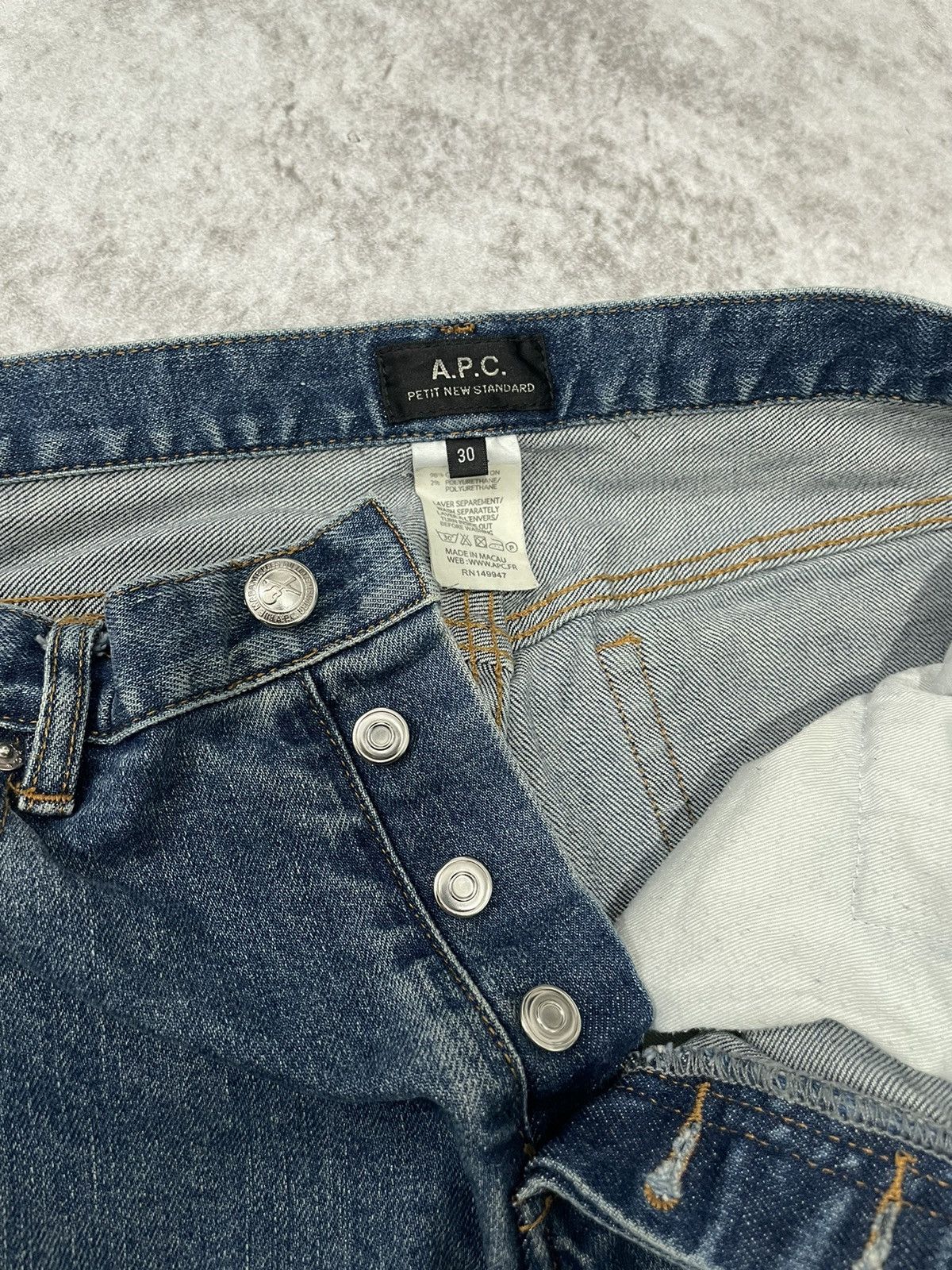 A.P.C. × If Six Was Nine × Le Grande Bleu (L.G.B.) 2000s A.P.C japan buttonfly slim denim Y2k style Size US 30 / EU 46 - 5 Thumbnail