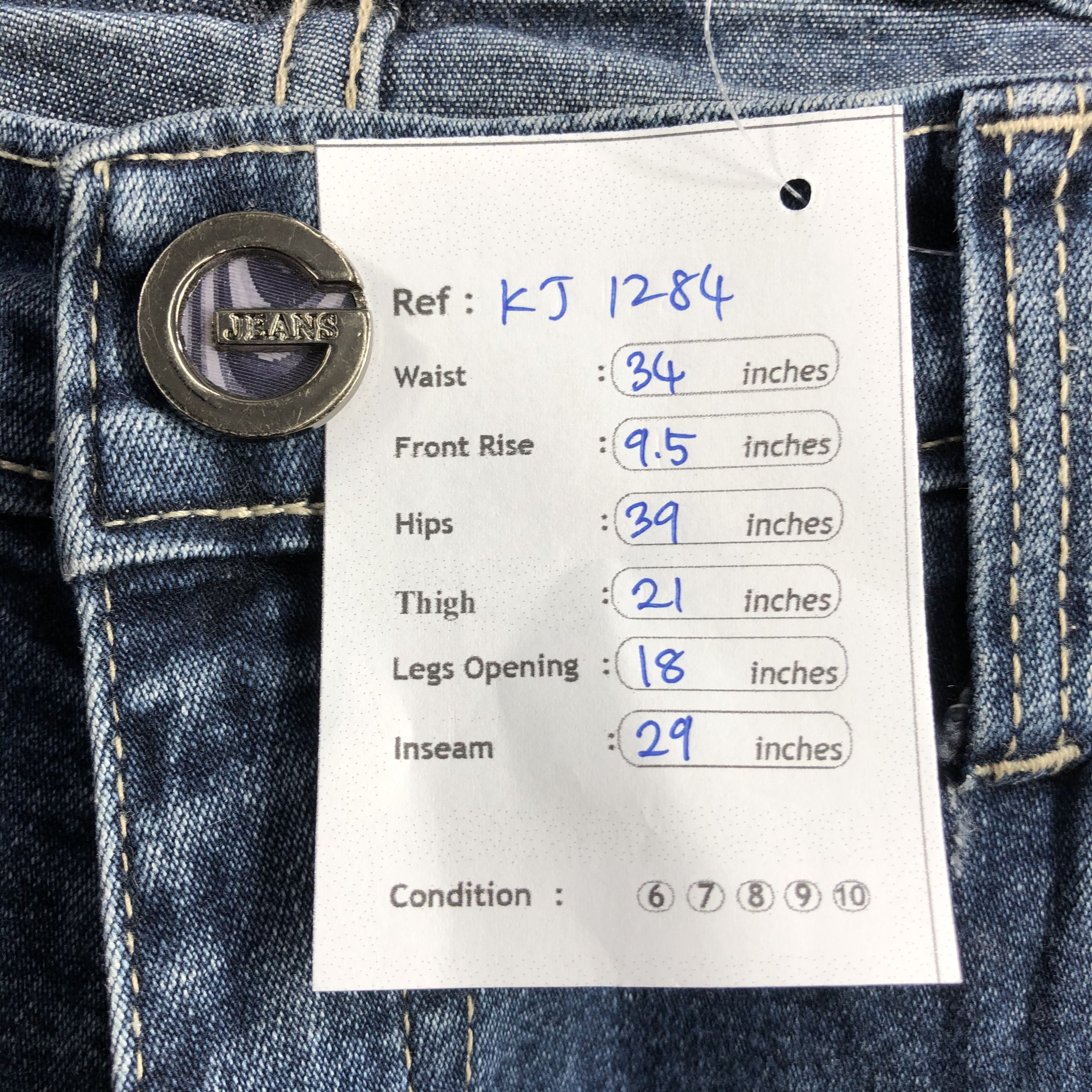 Japanese Brand Gazoz Jeans Blue Wash Flare Denim KJ1284 Size 34" / US 12 / IT 48 - 13 Thumbnail