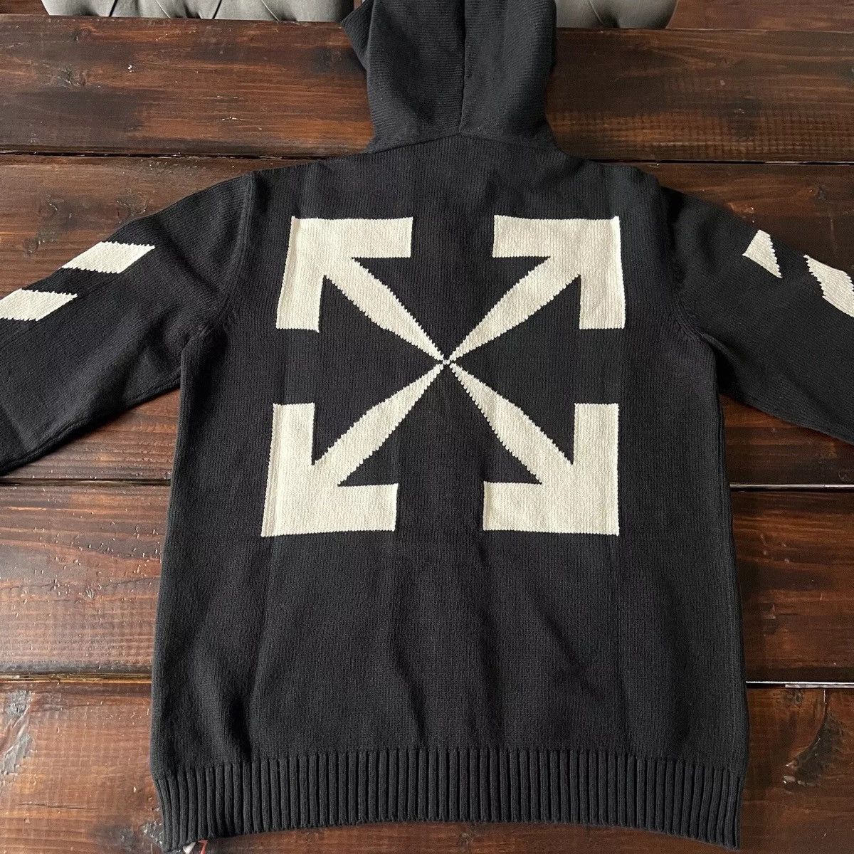 Off-White OFF-WHITE c/o Virgil Abloh Diagonal Full Zip Knit Hoodie Size US L / EU 52-54 / 3 - 3 Thumbnail