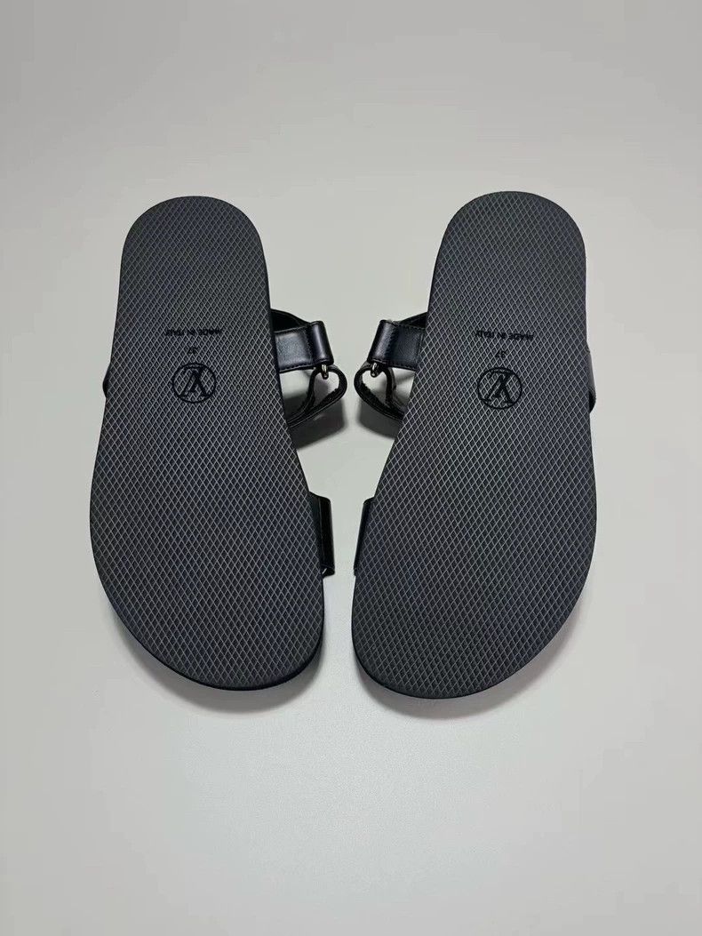 Louis Vuitton Louis Vuitton SUNSET Black Gold Velcro Sandals Size US 5 / EU 37 - 7 Thumbnail