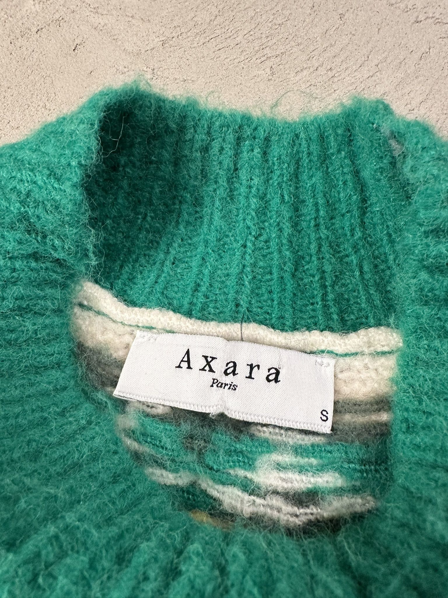 Designer Axara Paris Wool Boxy Patterned Knit Sweater Size S / US 4 / IT 40 - 13 Thumbnail