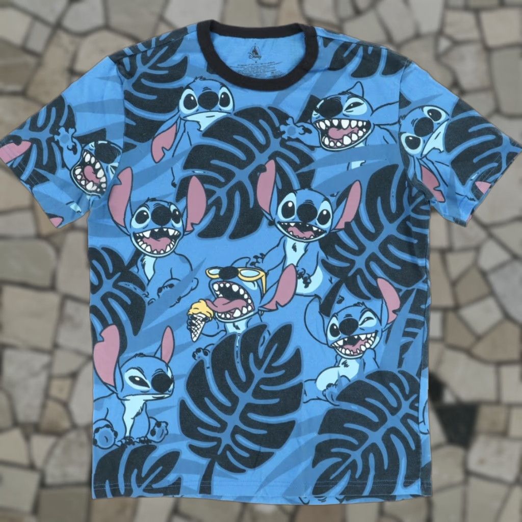 Disney Disney Lilo & Stitch All Over Print T-Shirt Blue Men's M Size US M / EU 48-50 / 2 - 1 Thumbnail