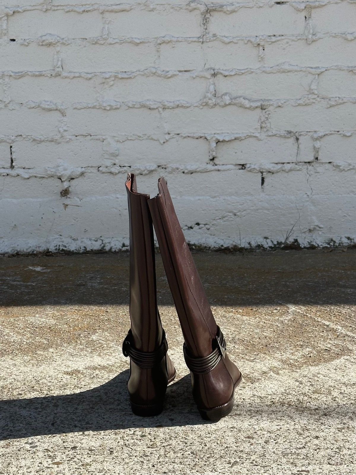 Unisa Brown Leather Knee High Boots
