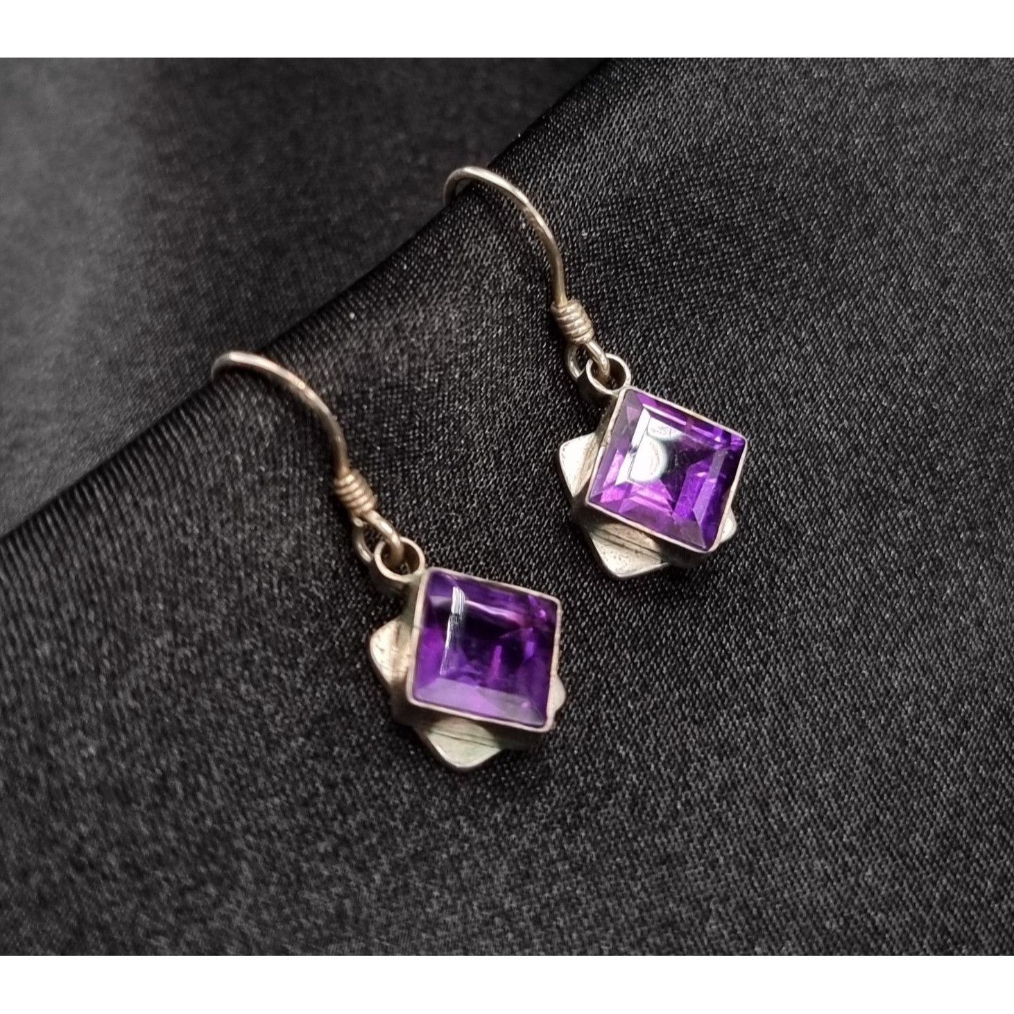 Vintage Vintage Early 2000's Amethyst 925 Sterling Silver Square Dan Size ONE SIZE - 1 Thumbnail