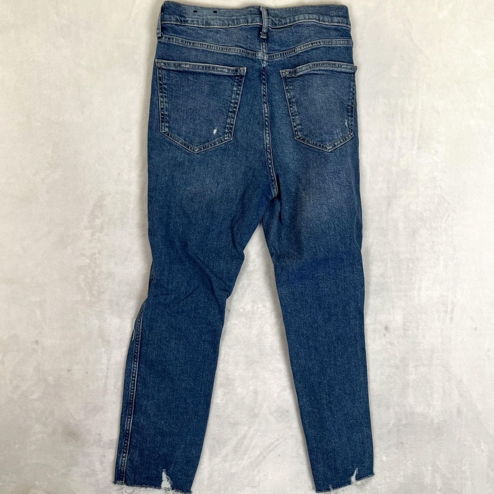 Gap VINTAGE Gap High Rise Slim Jeans Womens 6/28 Blue Medium Wash Distressed Denim Slim Straight 5-Pocket Womens Jeans Size 28" / US 6 / IT 42 - 7 Thumbnail