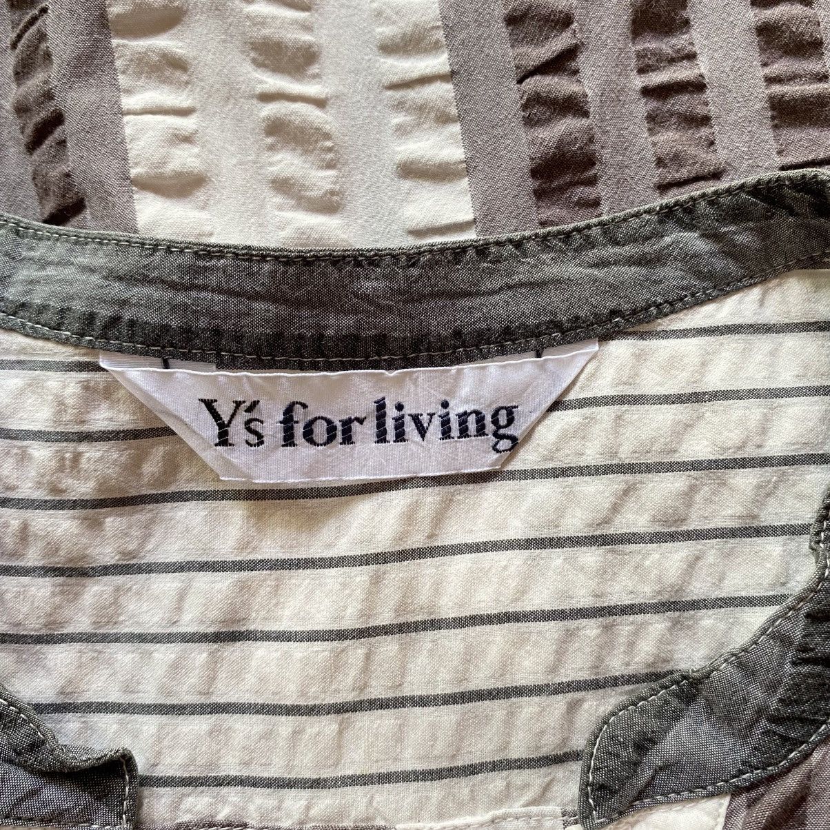 Y's Y's for living Striped Cotton Grandad Shirt Size US XL / EU 56 / 4 - 15 Thumbnail
