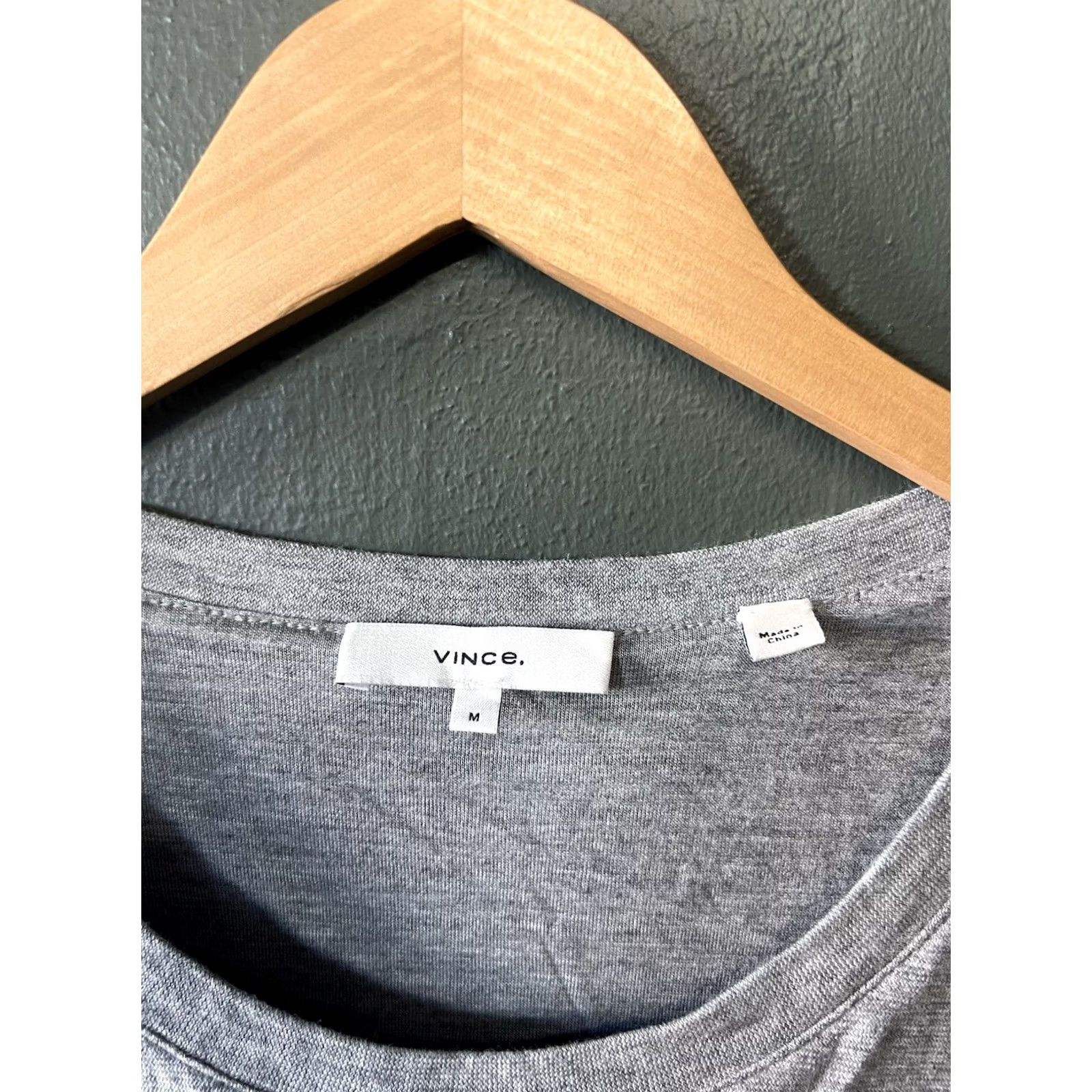 Vince Vince Womens Gray Short Sleeve T-Shirt Size M with Tie Long Shirt Size M / US 6-8 / IT 42-44 - 3 Thumbnail
