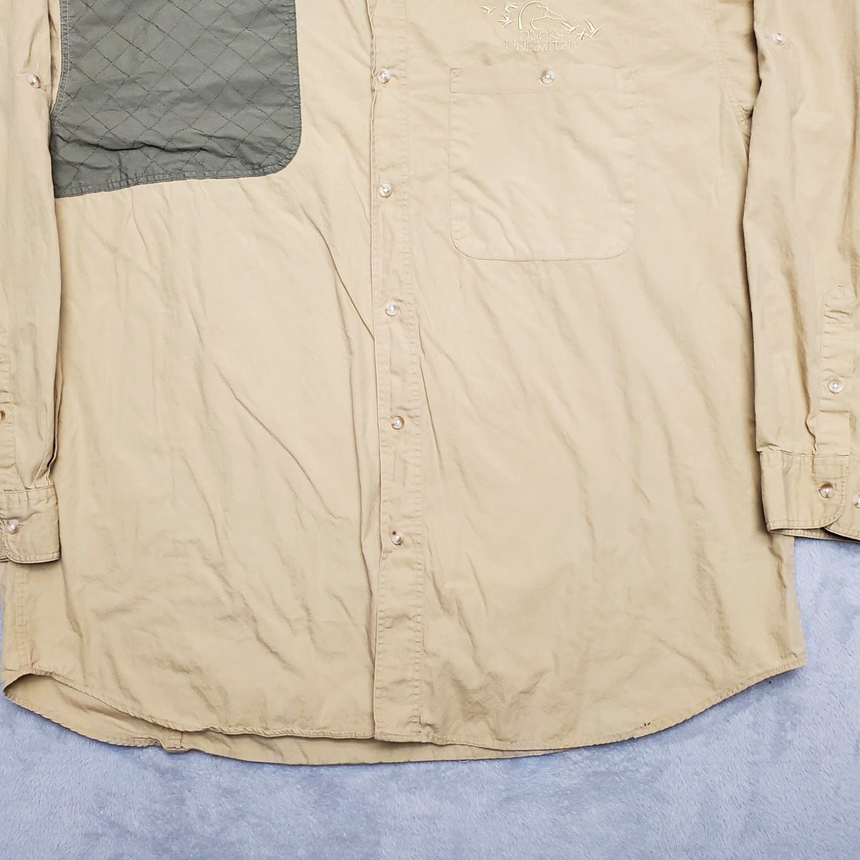 Vintage Ducks Unlimited Shirt Mens XL Brown Button Quilted Shoulder Lightweight Shooters Size US XL / EU 56 / 4 - 3 Thumbnail