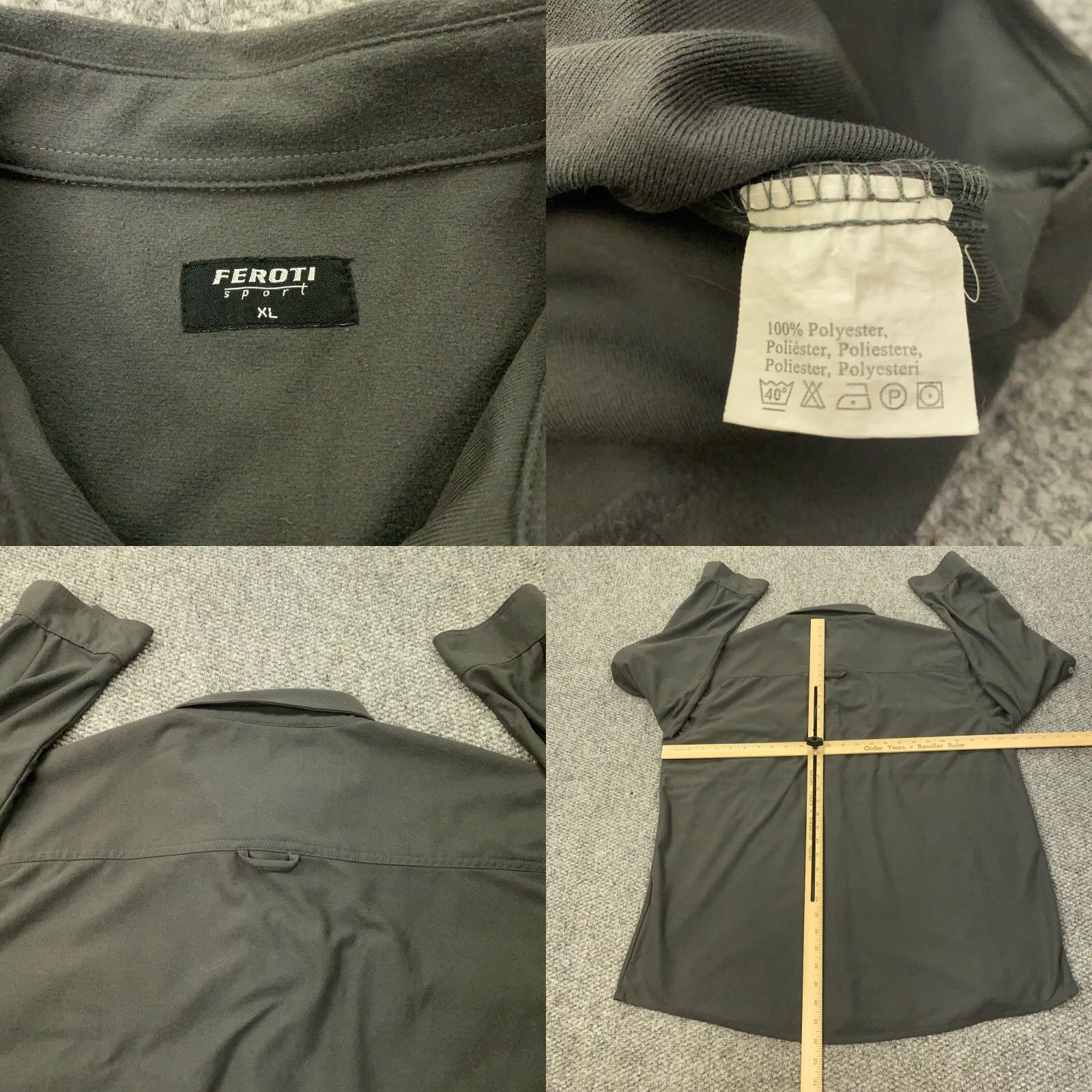 Vintage Feroti Shirt Mens XL Gray Long Sleeve Button Down Cycling Size US XL / EU 56 / 4 - 8 Thumbnail