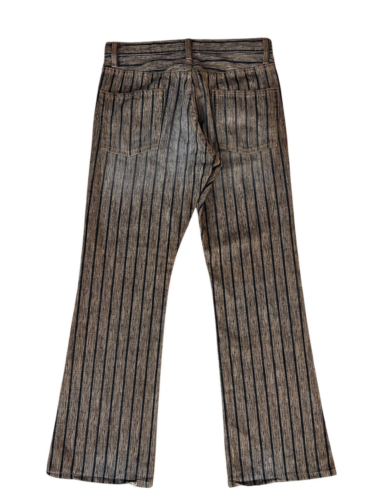 Schlussel Vintage BLUE WAY Japan Faded Striped Denim Flare Jeans Size US 32 / EU 48 - 14 Thumbnail