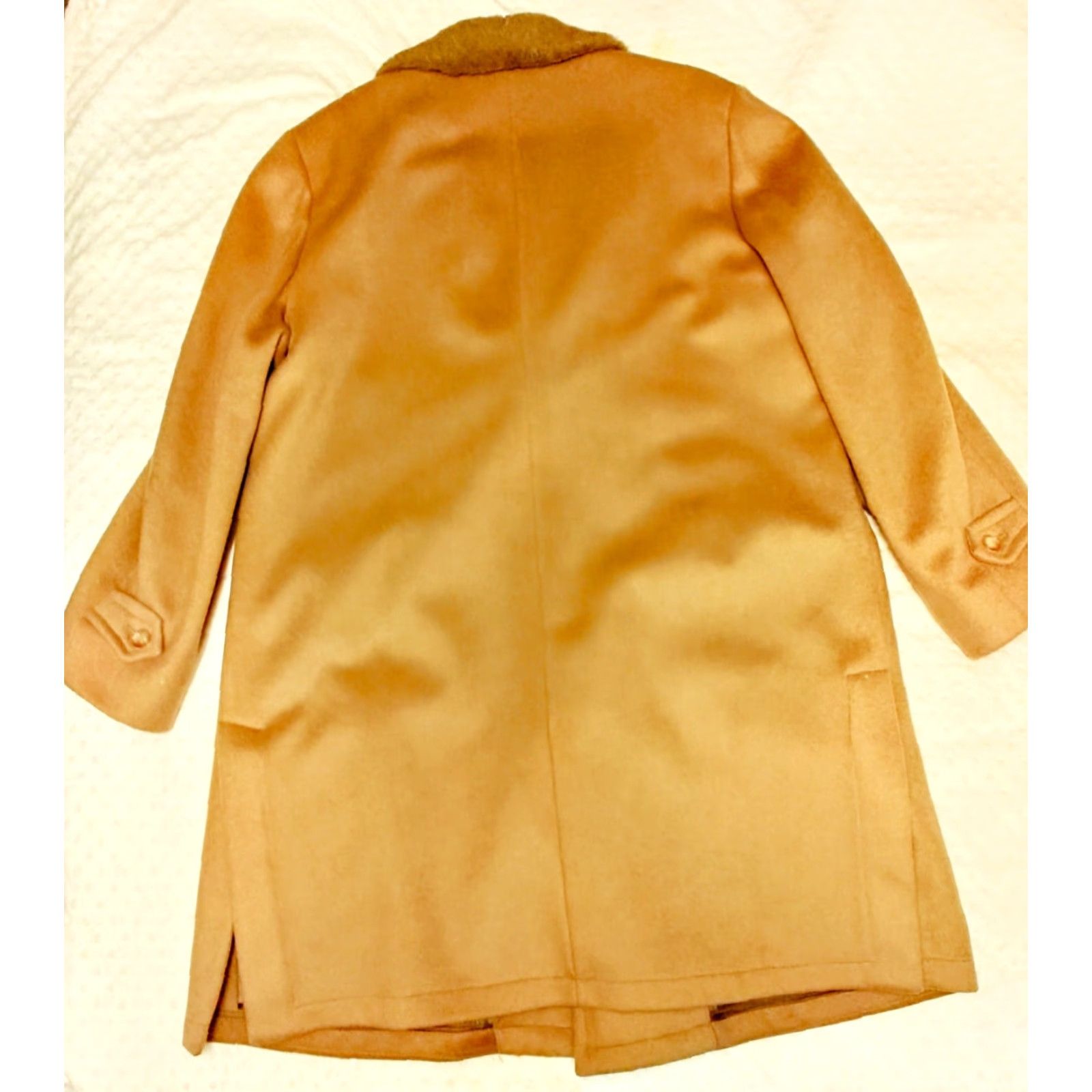 Vintage VINTAGE Zero King 100% Wool Long Coat - 1960s Trench Mac Faux Fur Brown 44 Regular Mens Womens - 60's 70's Everyday Outerwear Size US S / EU 44-46 / 1 - 6 Thumbnail