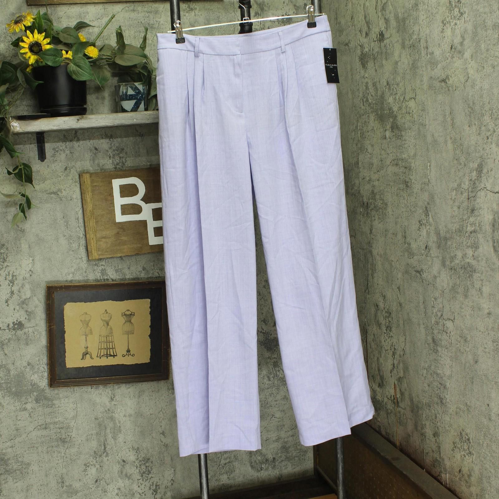 Other Nwt Tahari Asl Wide-leg Pants 4dm732-tj Lavender Purple 14 Size 36" / US 14 / IT 50 - 1 Thumbnail