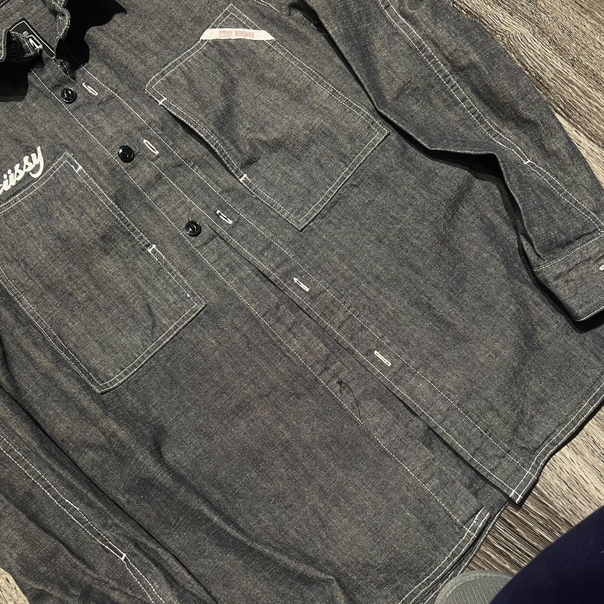 Stussy × Vintage Stüssy Chainstitched Denim Shirt Size US M / EU 48-50 / 2 - 6 Thumbnail