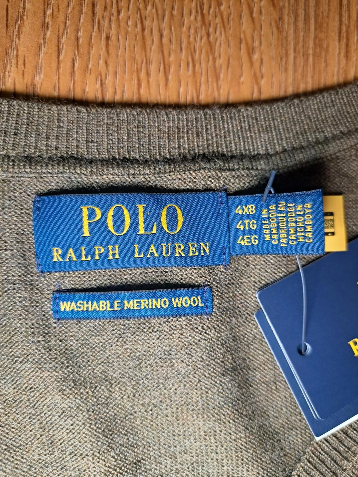 Polo Ralph Lauren NEW Polo Ralph Lauren Sweater Mens 4XB Green Merino Wool Size US XXL / EU 58 / 5 - 2 Thumbnail