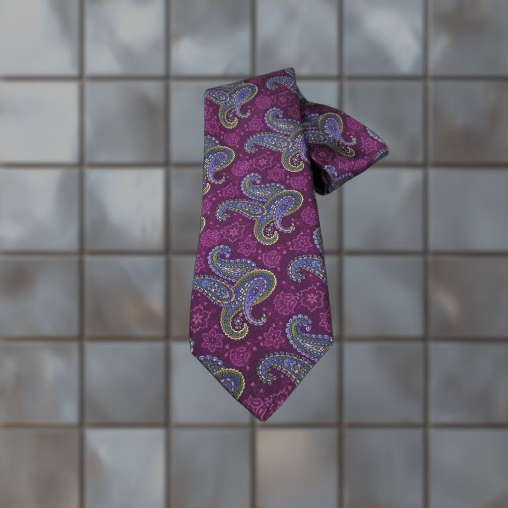 Robert Talbott Robert Talbott Purple Paisley Silk Tie One Size Classic Designer Made in USA Size ONE SIZE - 1 Thumbnail