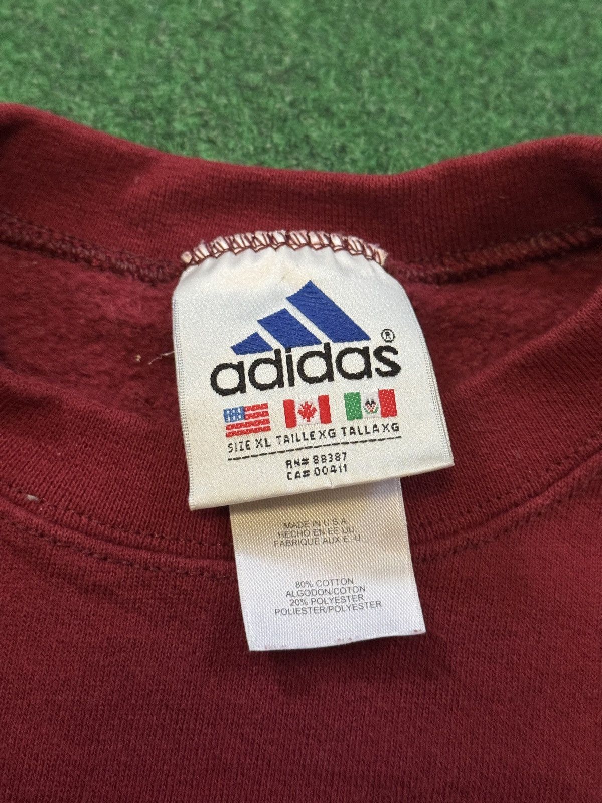Adidas Vintage 90s Adidas Red XL Retro Minimalist Sweatshirt Size US XL / EU 56 / 4 - 3 Thumbnail