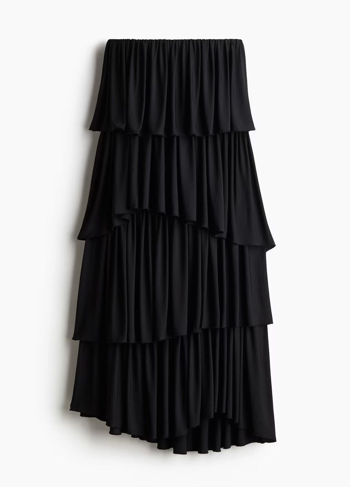H&M H&M Flounced BLACK Tiered Maxi Skirt Size 38" / US 16 / IT 52 - 3 Thumbnail