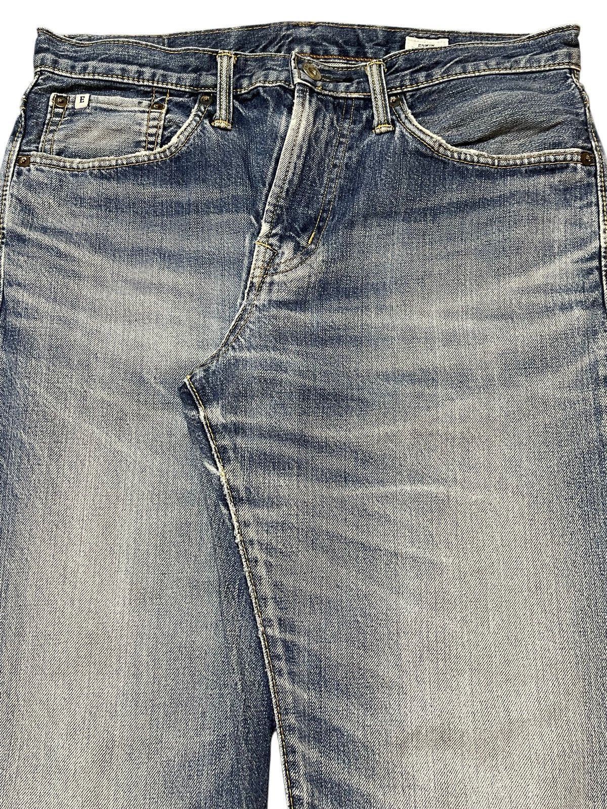 Edwin Vintage Japan Edwin Blue Faded Wash Distress Loose Jeans Size US 32 / EU 48 - 4 Thumbnail