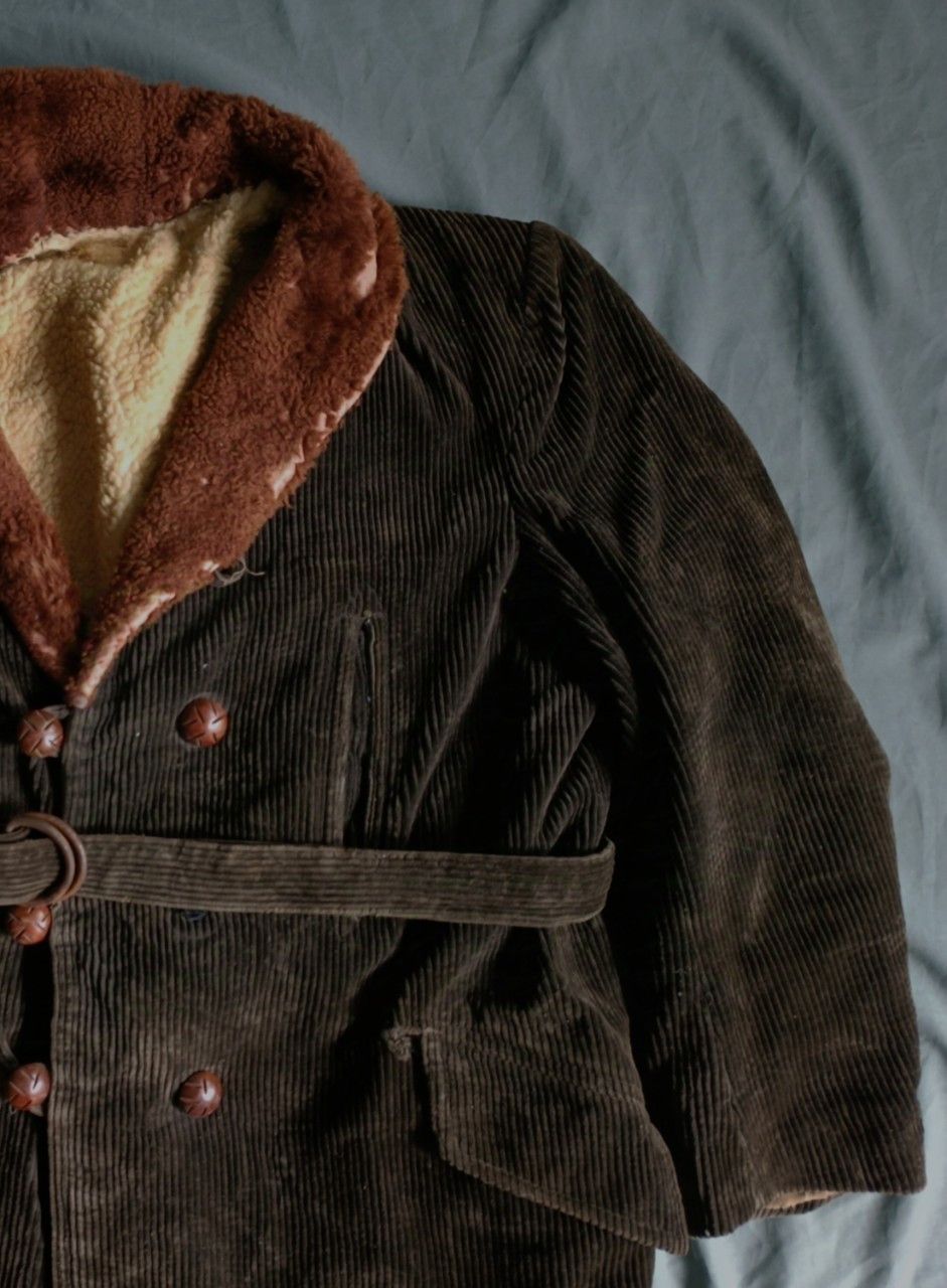 Mackintosh Vintage 60s Black Corduroy Double Breast Mackinic Coat. Size US XL / EU 56 / 4 - 4 Thumbnail