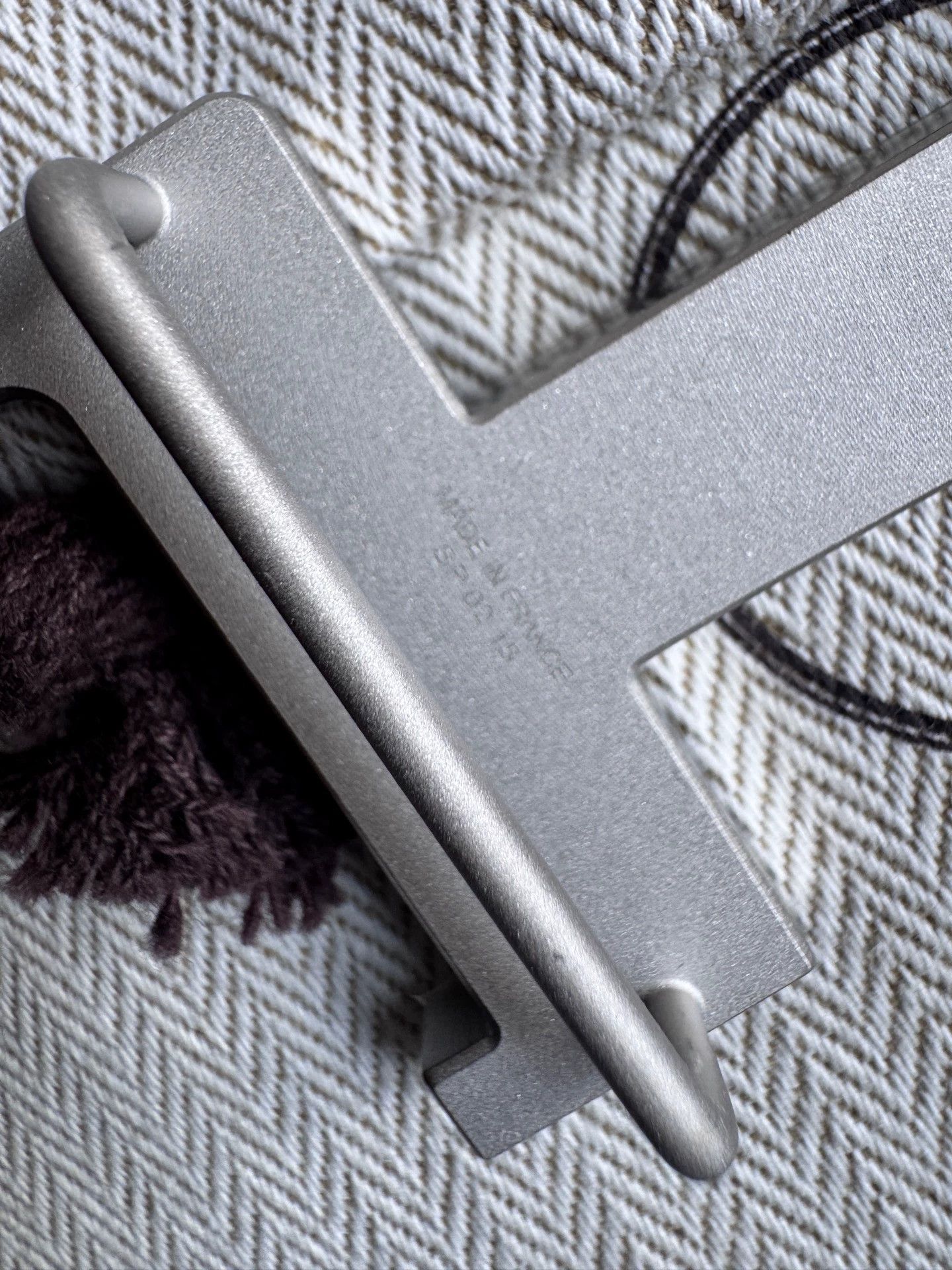 Hermes HERMES Constance Men Black/Chocolate Belt 90 Brushed Silver Size ONE SIZE - 4 Thumbnail