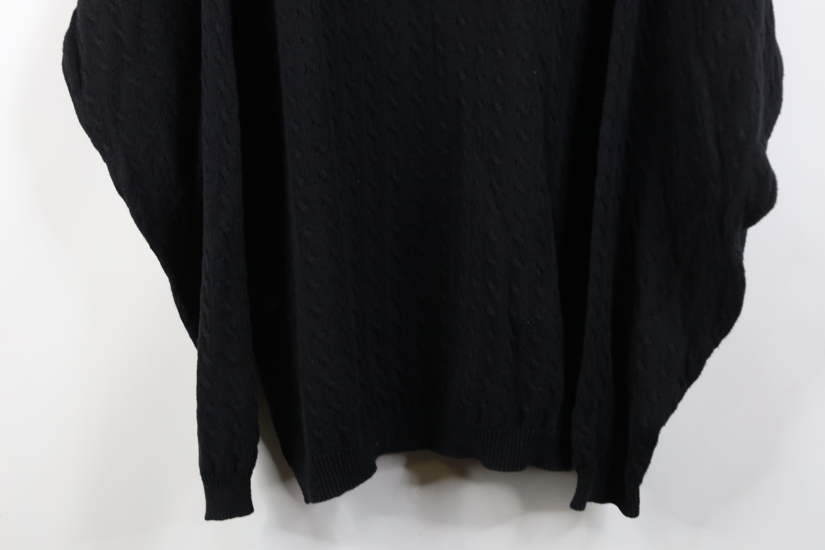Vintage Vintage 90s Streetwear Cable Knit V-Neck Sweater Black Size US XL / EU 56 / 4 - 3 Thumbnail