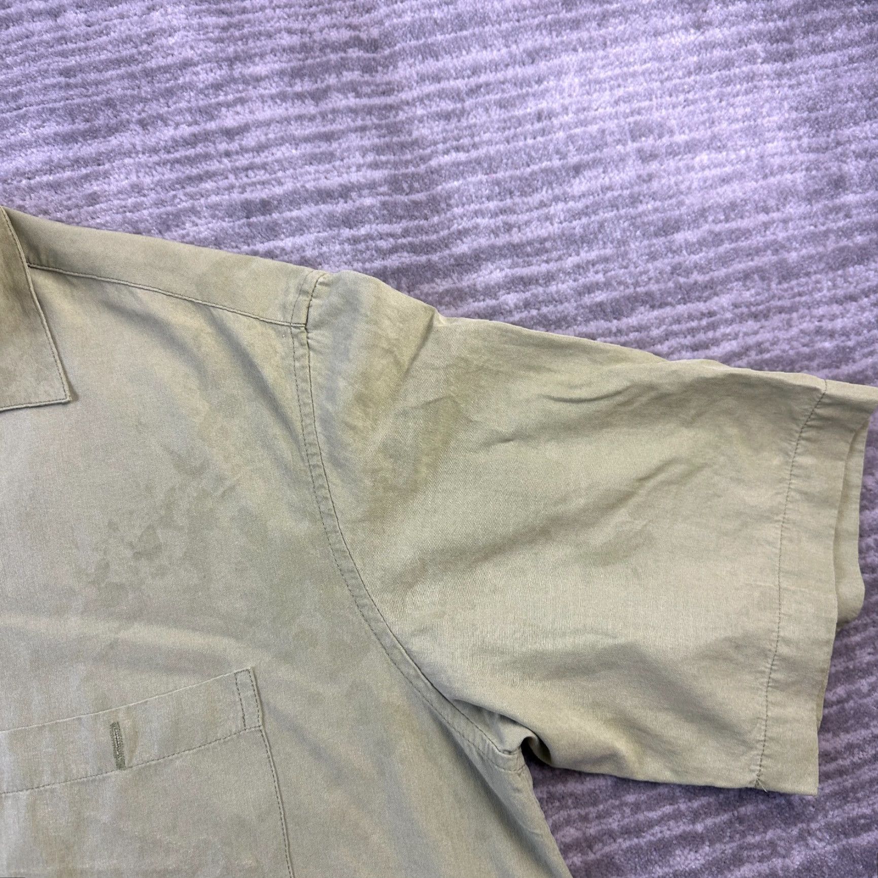 Tori Richard Tori Richard Shirt Mens Medium Green Panel Back Button Up Wine Size US M / EU 48-50 / 2 - 5 Thumbnail