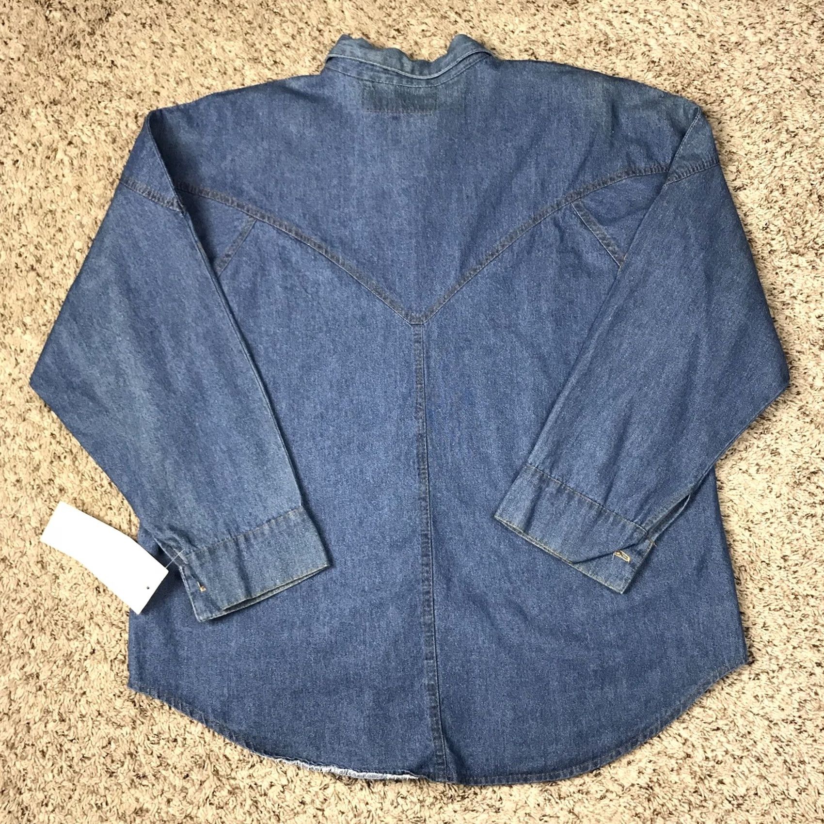 Denime VINTAGE Boy Blue 90s Western Style Embroidered Blue Denim Button-Up Shirt Women XL Size XL / US 12-14 / IT 48-50 - 3 Thumbnail