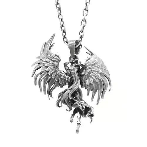 Jewelry × Vintage Evil Angel Wings Goddess Pendant Necklace Size ONE SIZE - 4 Thumbnail