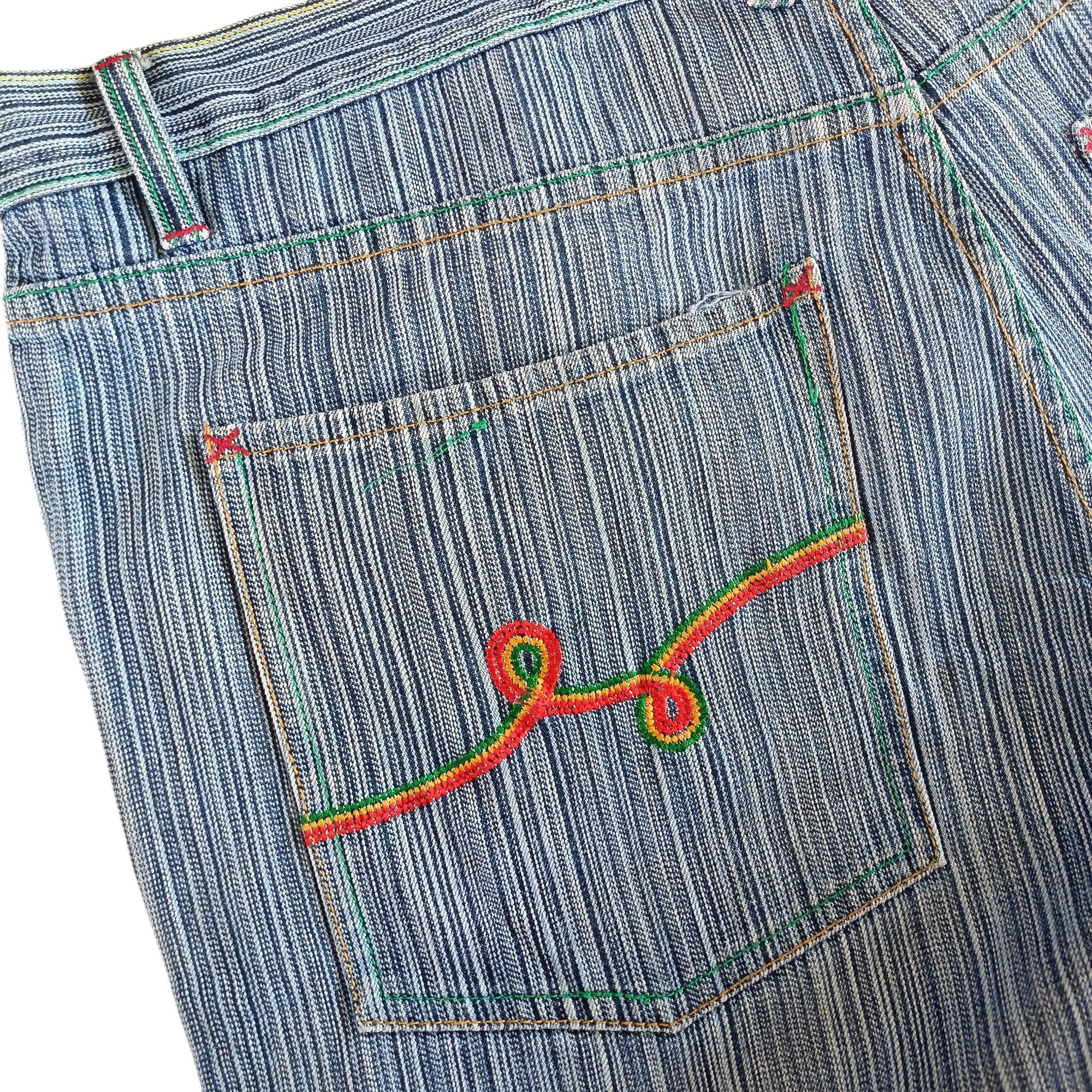 LRG LRG 'RASTA LION' HICKORY BAGGY JEANS Size US 37 - 7 Thumbnail