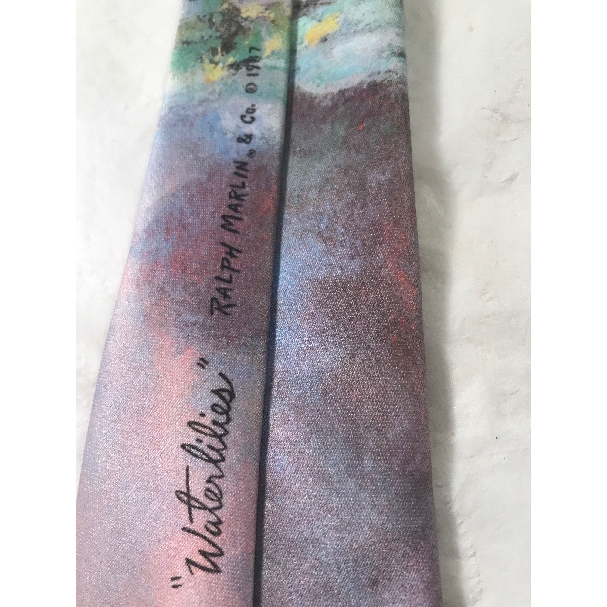 Ralph Marlin Original Ralph Marlin Vintage “Waterlilies 1987 Kneck Tie Size ONE SIZE - 5 Thumbnail