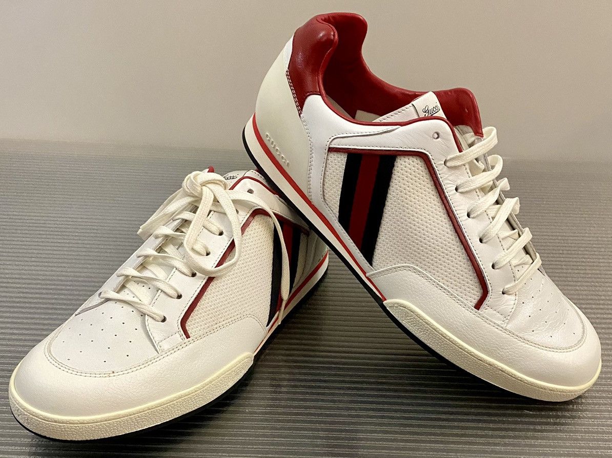 Gucci Gucci 🇮🇹 Great White/Red Tennis 83 Sneakers 10.5 NEW Size US 10.5 / EU 43-44 - 3 Thumbnail