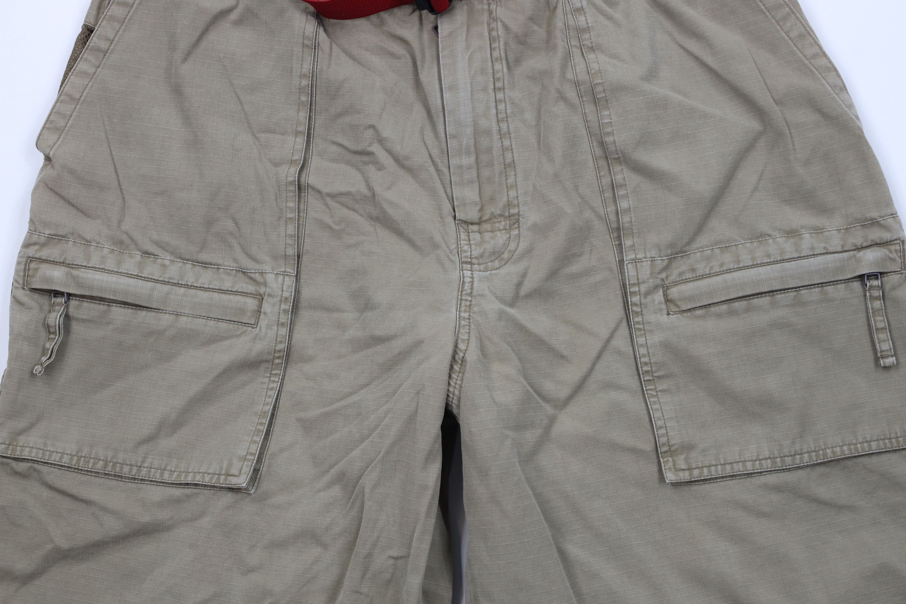 Gap Vintage Y2K 2000 Gap Belted Ripstop Cargo Shorts Green Brown Size US 34 / EU 50 - 3 Thumbnail