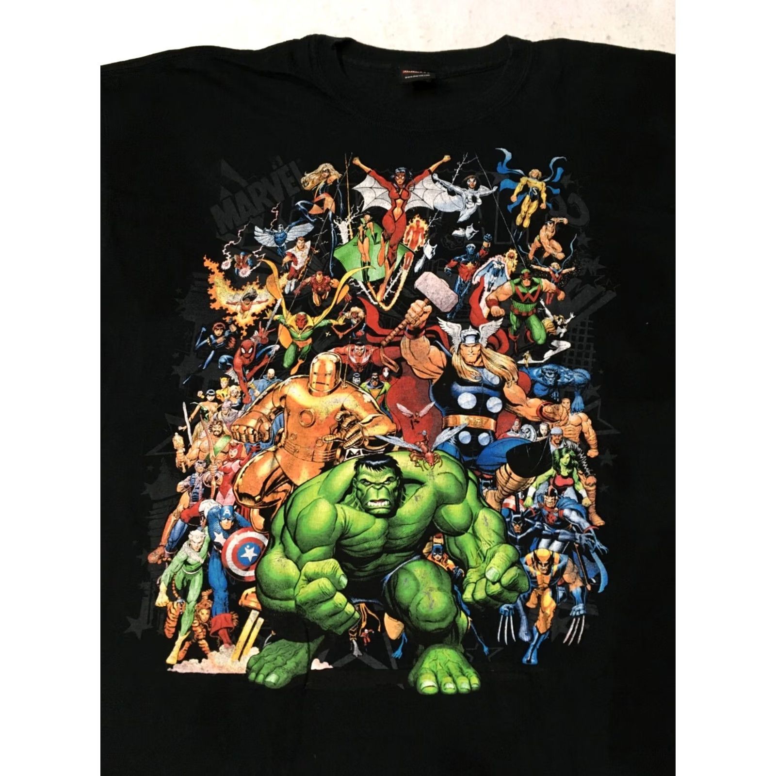 Vintage VINTAGE Marvel Shirt XL Black Characters Mad Engine Comic Size Vtg Size US XL / EU 56 / 4 - 2 Thumbnail