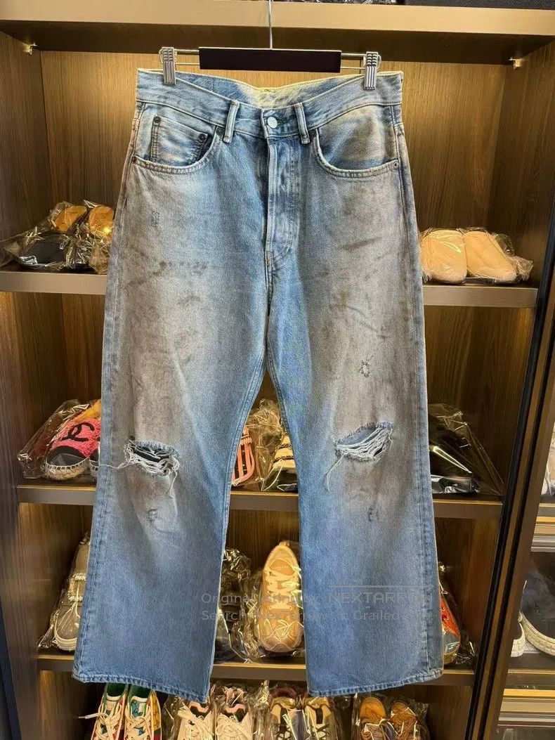 Acne Studios Acne Studios Indigo Dyed Ripped Denim Pants Size 29" - 1 Thumbnail