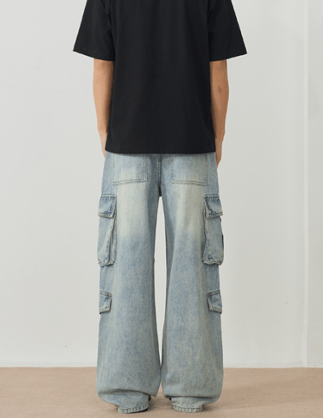 Japanese Brand American retro baggy stitching multi-pocket cargo jeans Size US 32 / EU 48 - 5 Thumbnail