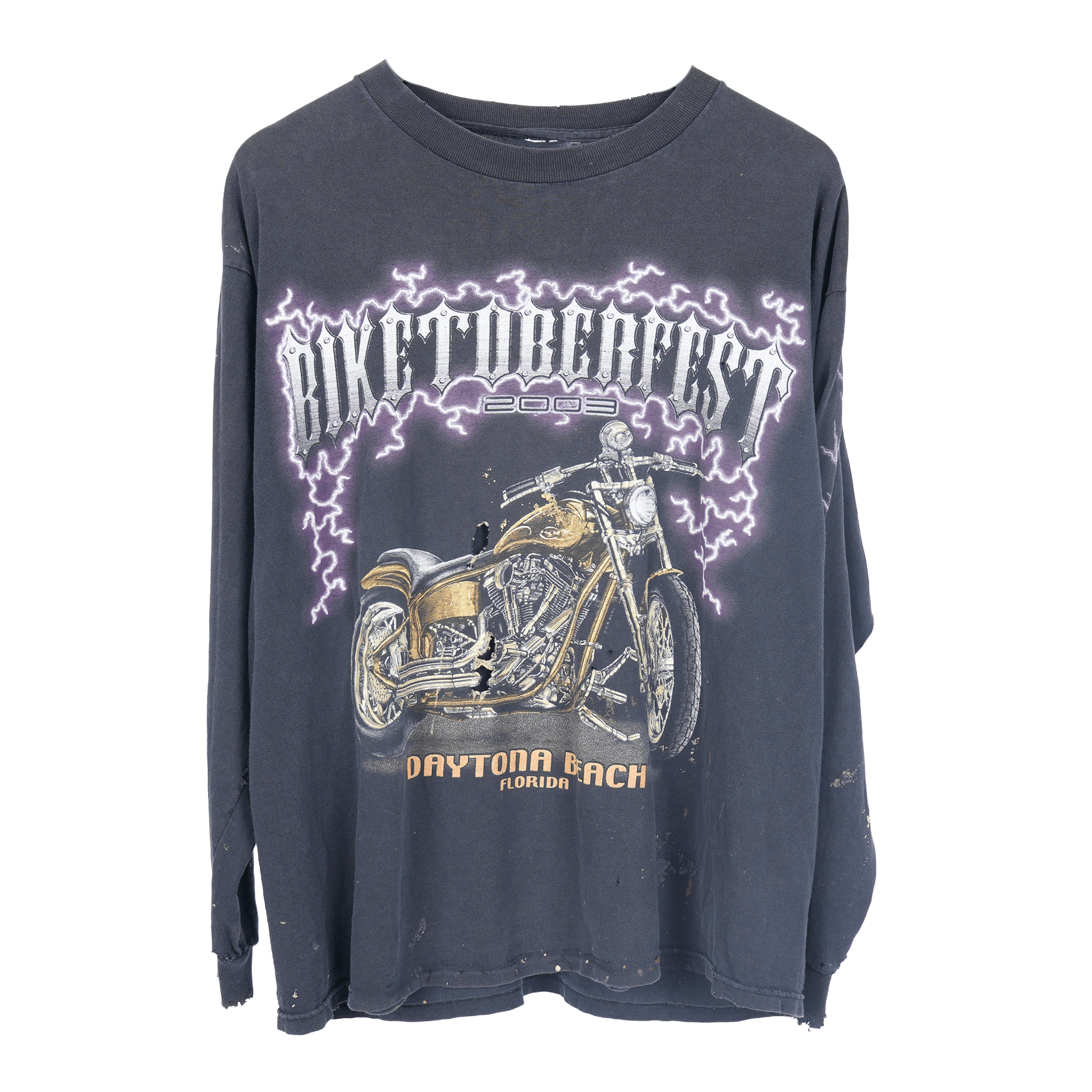 Vintage BIKETOBERFEST LIGHTNING LS TEE Size US L / EU 52-54 / 3 - 1 Thumbnail