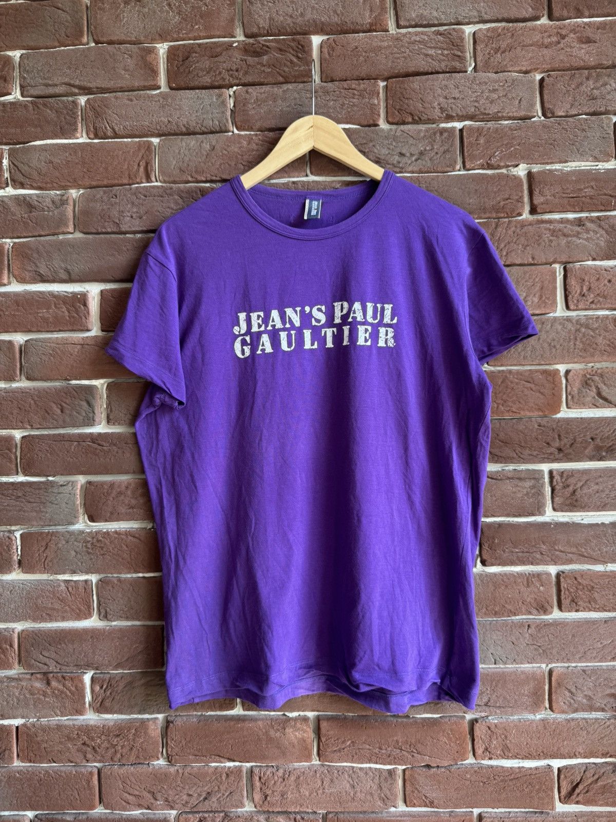 Jean Paul Gaultier VINTAGE JEAN PAUL GAULTIER Cracked LOGO T-SHIRT TEE Purple Size XL / US 12-14 / IT 48-50 - 1 Thumbnail