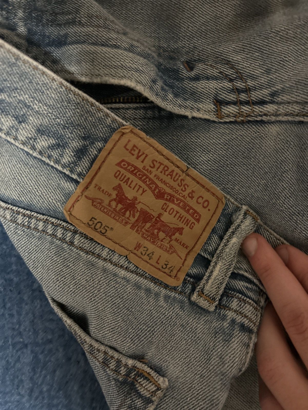 Levi's Vintage Clothing Levis 505 straight fit vintage custom handpainted design Size US 34 / EU 50 - 3 Thumbnail