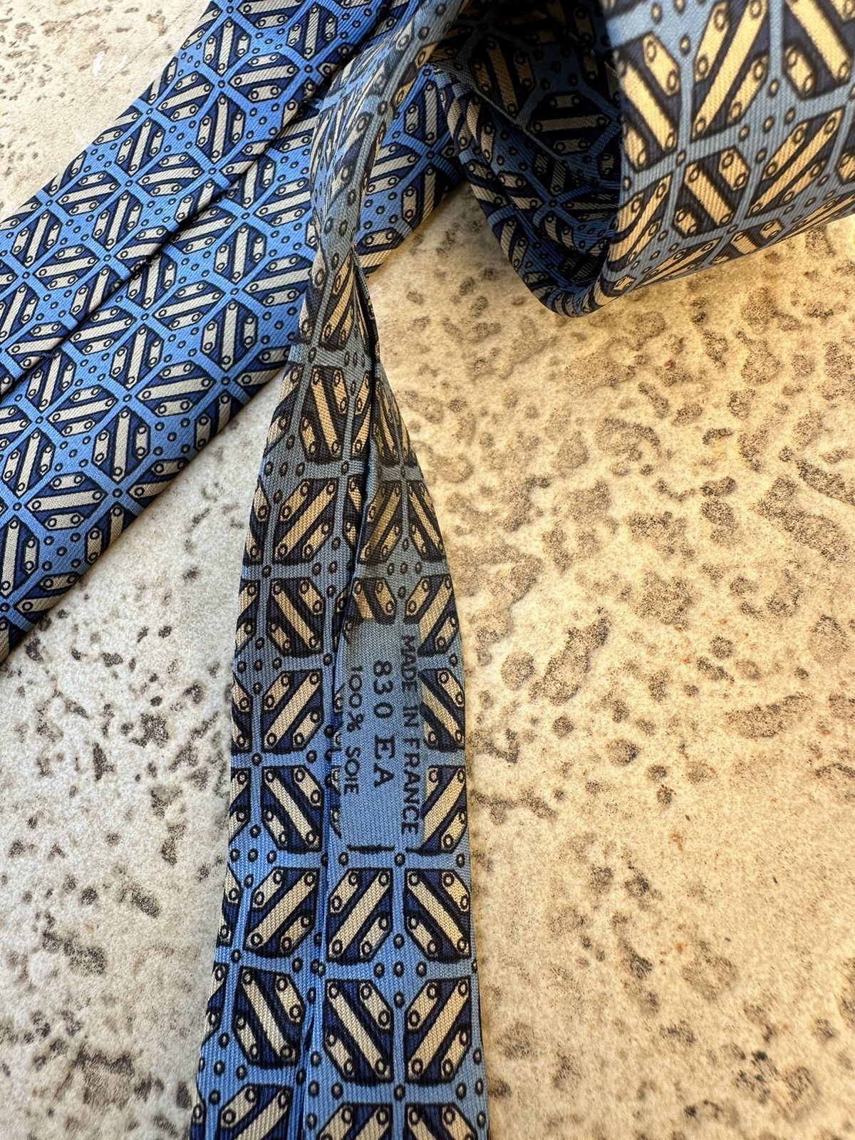 Hermes Hermès Silk Blue Tie Size ONE SIZE - 6 Thumbnail