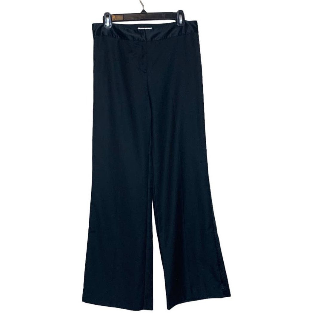 Isaac Mizrahi Isaac Mizrahi black wide leg dress tuxedo dress pants size 4 Size 27" / US 4 / IT 40 - 1 Thumbnail