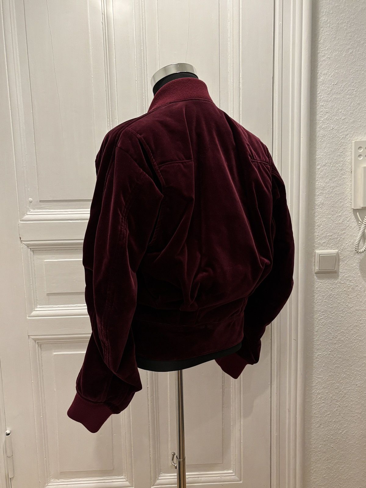 Haider Ackermann Haider Ackermann FW15 Burgundy Velvet Biker Bomber Size US XS / EU 42 / 0 - 4 Thumbnail