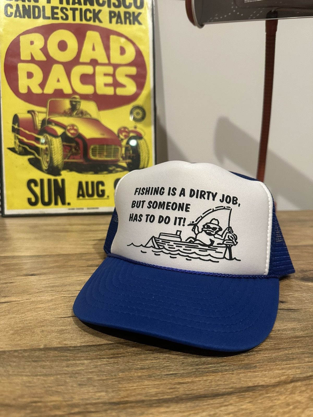 Vintage Vintage Funny Fishing Trucker Hat Snap Back Size ONE SIZE - 1 Thumbnail