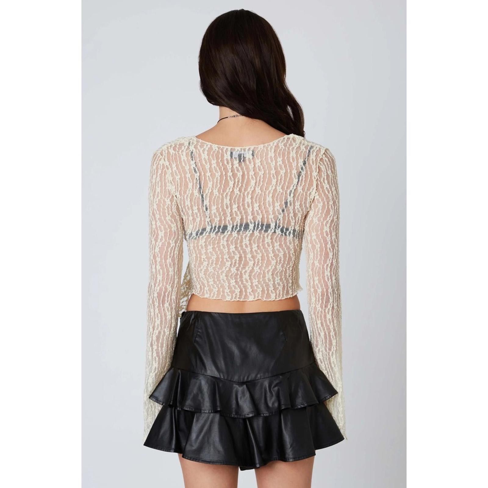 Other NWT Cotton Candy LA Lace Wrap Top S Womens Vanilla Sheer Tie Size S / US 4 / IT 40 - 8 Thumbnail