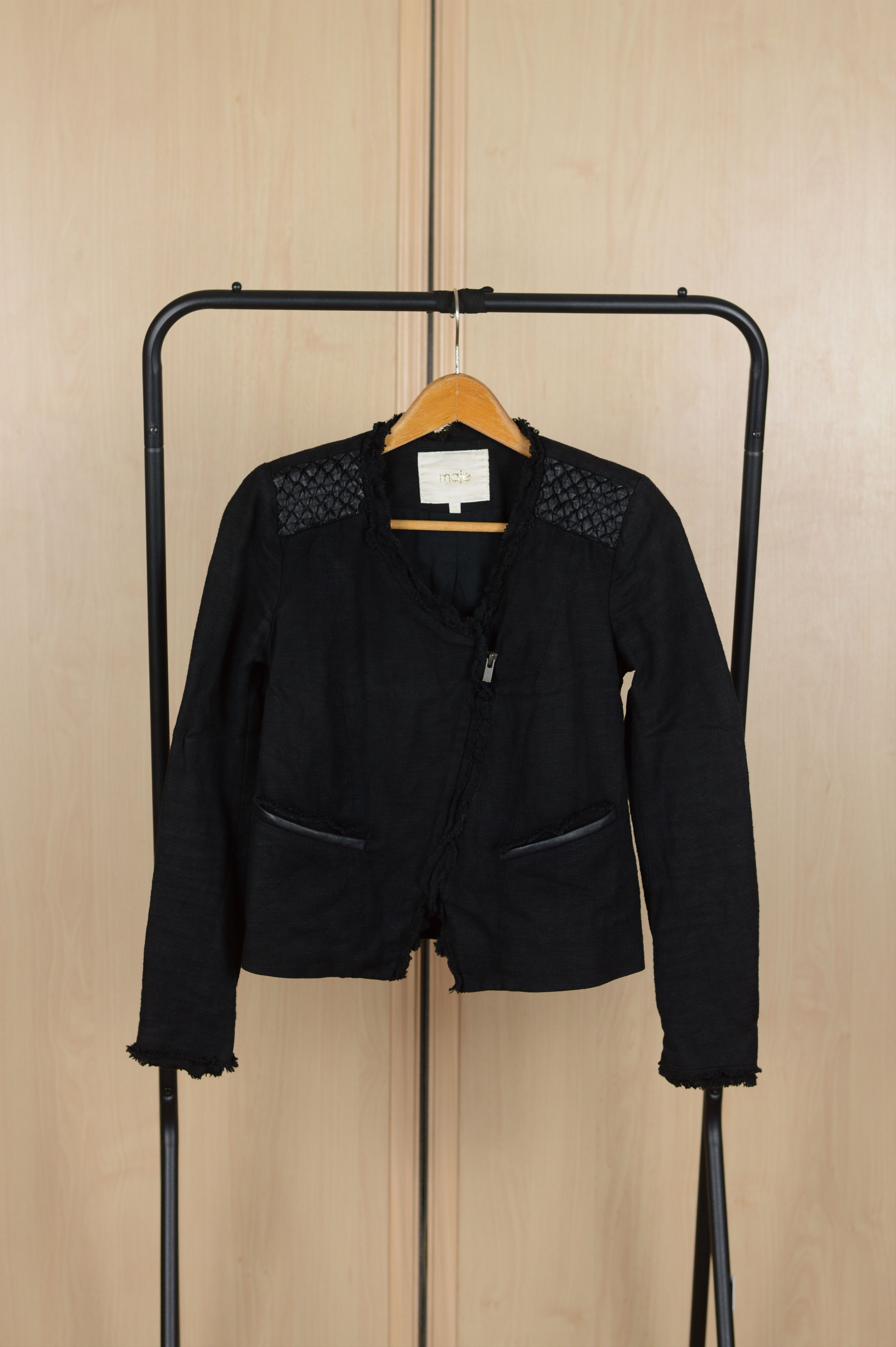 Maje Maje Cotton Jacket Lambskin Details e13 ahead Size XS / US 0-2 / IT 36-38 - 1 Thumbnail