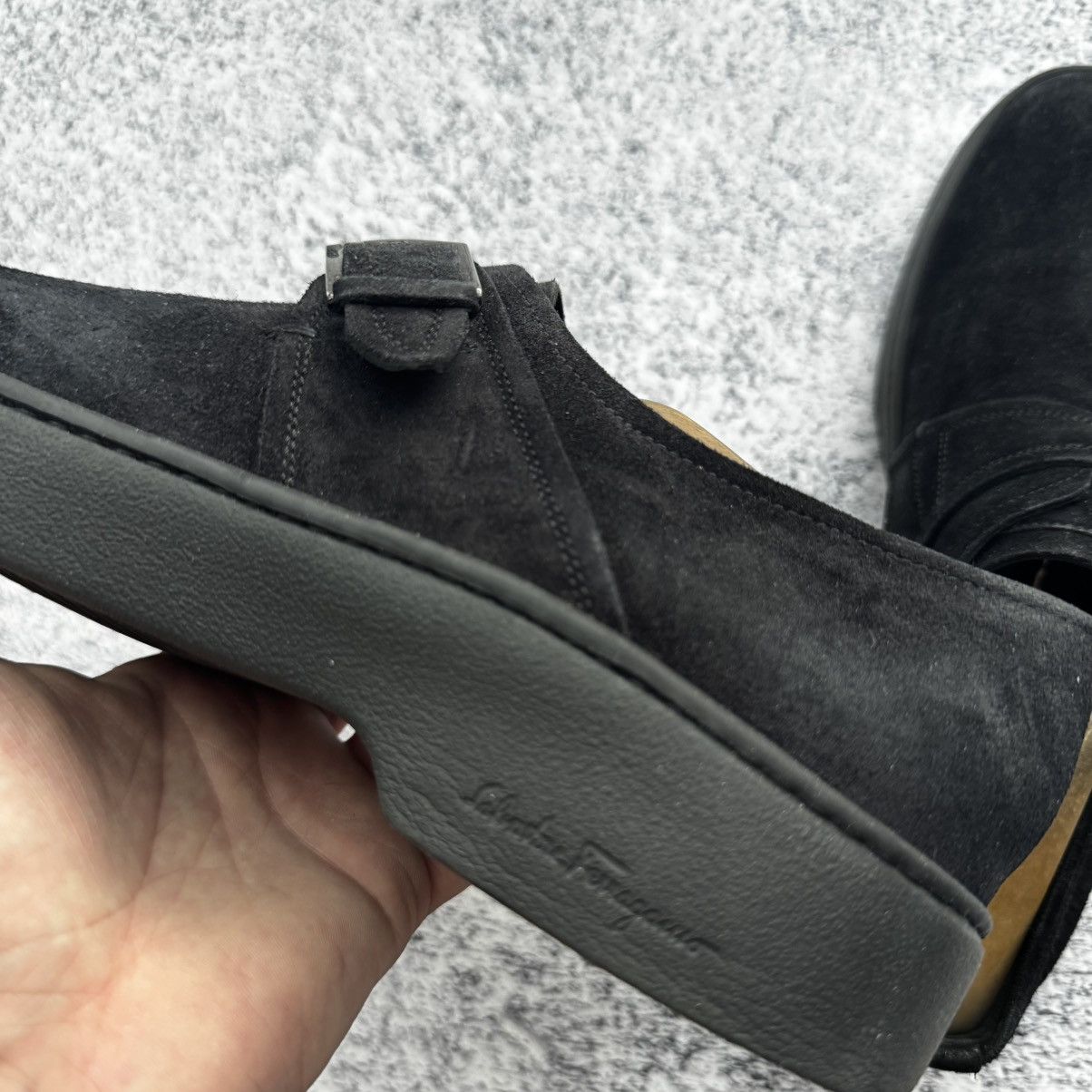 Salvatore Ferragamo Salvatore Ferragamo Black Monk Strap Brushed Suede Loafers Size US 7.5 / EU 40-41 - 7 Thumbnail