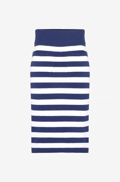 Kenzo o1y1025 Midi Skirt in Blue/White Size 26" / US 2 / IT 38 - 1 Thumbnail