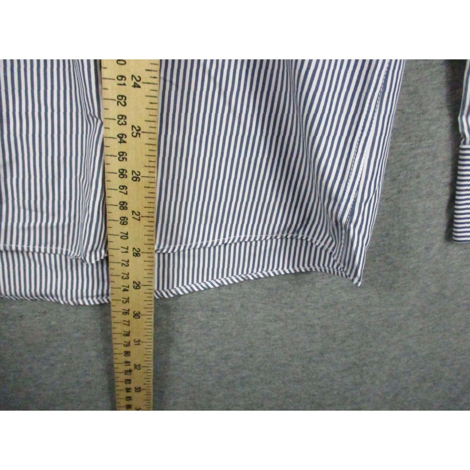 Vintage Daniels Dress Shirt Men Blue Stripe Slim Classic 16-41 Button-Up collar Down Knit Shirt Size 42R - 5 Thumbnail